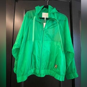 Maje Bright Green Jacket with Hoddie & Zipper Size 36
